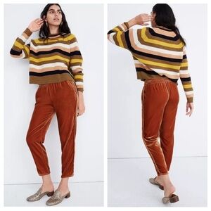 Madewell Copper Size XXS Velvet Lounge Pull On Track Trousers Ankle Pants